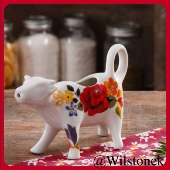❤️Rare - The Pioneer Woman Timeless Floral Cow Creamer - Picture 1 of 5